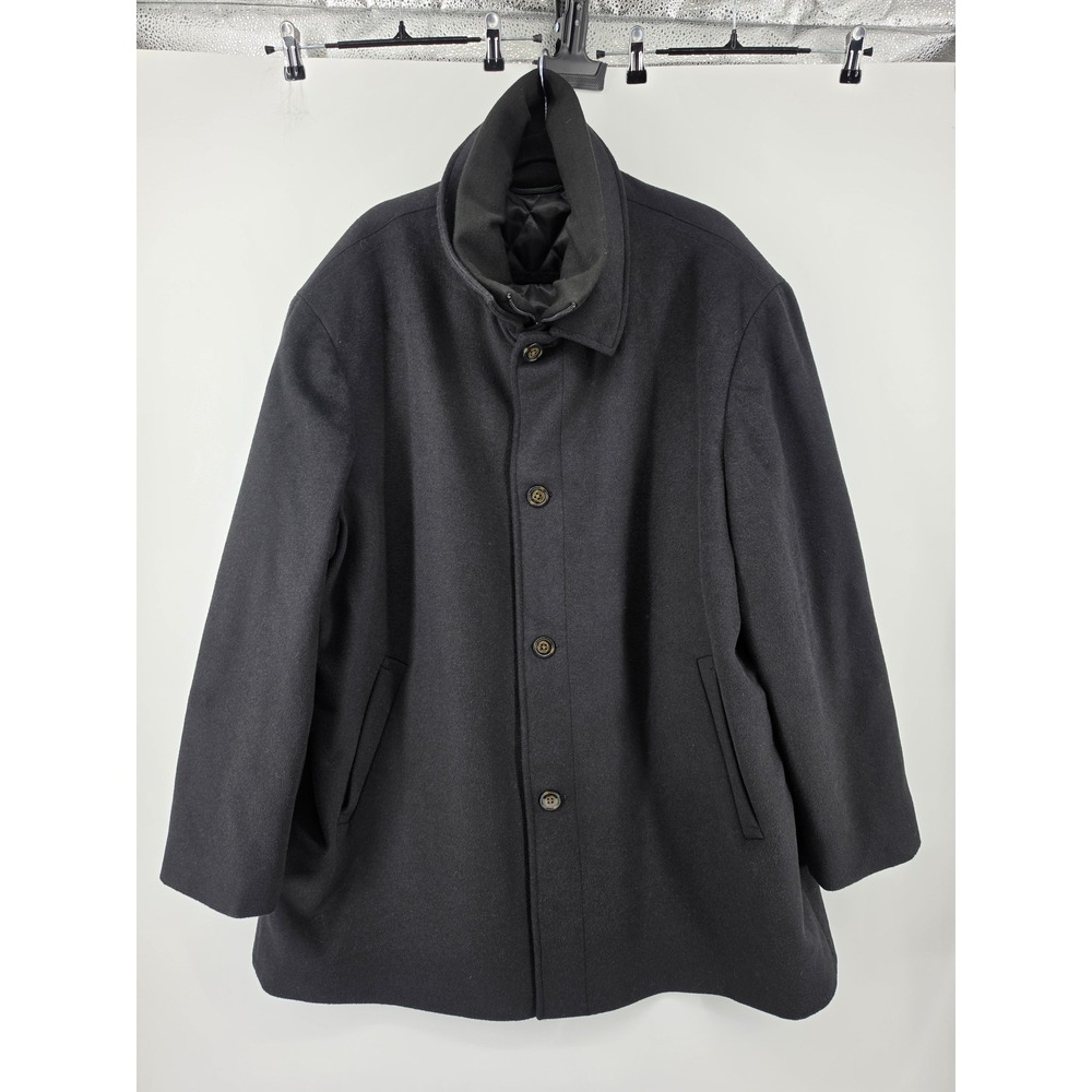 Lauren Ralph Lauren Mens Wool Blend Car Coat Black Quilted Lining 54R BFFTO-2WTM